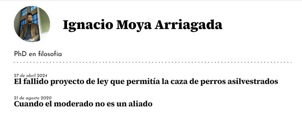 Link to  columns in El Mostrador. Enlace a columnas en El Mostrador.